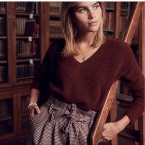 Sezane NELSON JUMPER kid mohair Brown in Size M